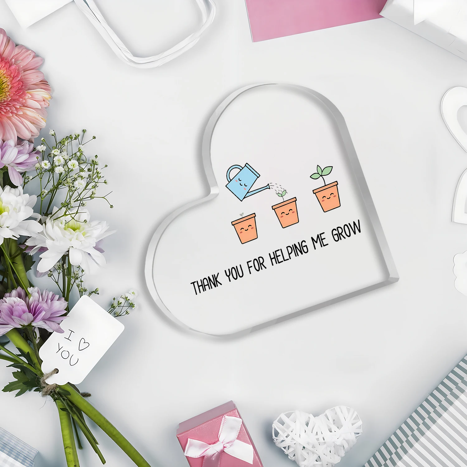 Heart-Shaped Acrylic Teacher Appreciation Ornament 2 Heart-Shaped Acrylic Teacher Appreciation Ornament - Image 2