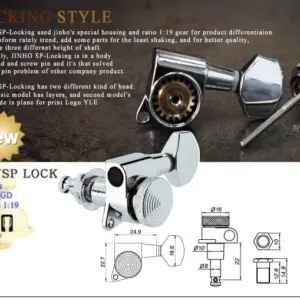 Locking Tuner Set for Electric Guitars Model JN07SPBN 11 S7688ffe2f83f4ce58efd71d0663657cfW