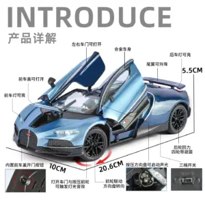 Blue 1:24 Scale Bugatti Model Car 10 S76930bc49c7f413f98ef474f029a433dF