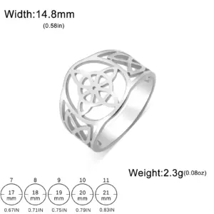 Celtic Knot Stainless Steel Ring for Adults 18 S76ae5bda4729410f86c09b26af30df76u 6