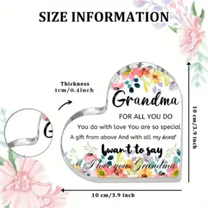 Heart-Shaped Acrylic Plaque for Grandma 7 S76c783d5033b41ca91ff5775b7284750w
