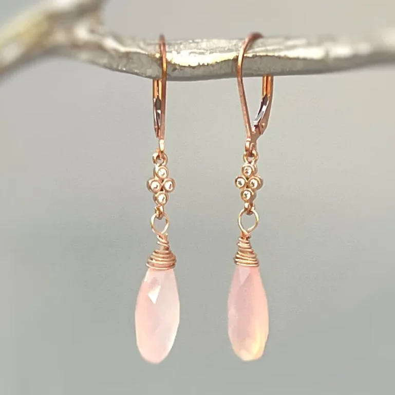 Pink Waterdrop Earrings for Women 2 Pink Waterdrop Earrings for Women - Image 2