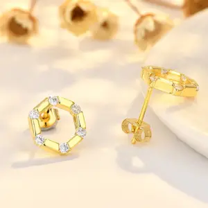 Elegant Hexagonal Sterling Silver Earrings LL-YS1067 13 S76d16c0f53a84698984913a070e1f2bei