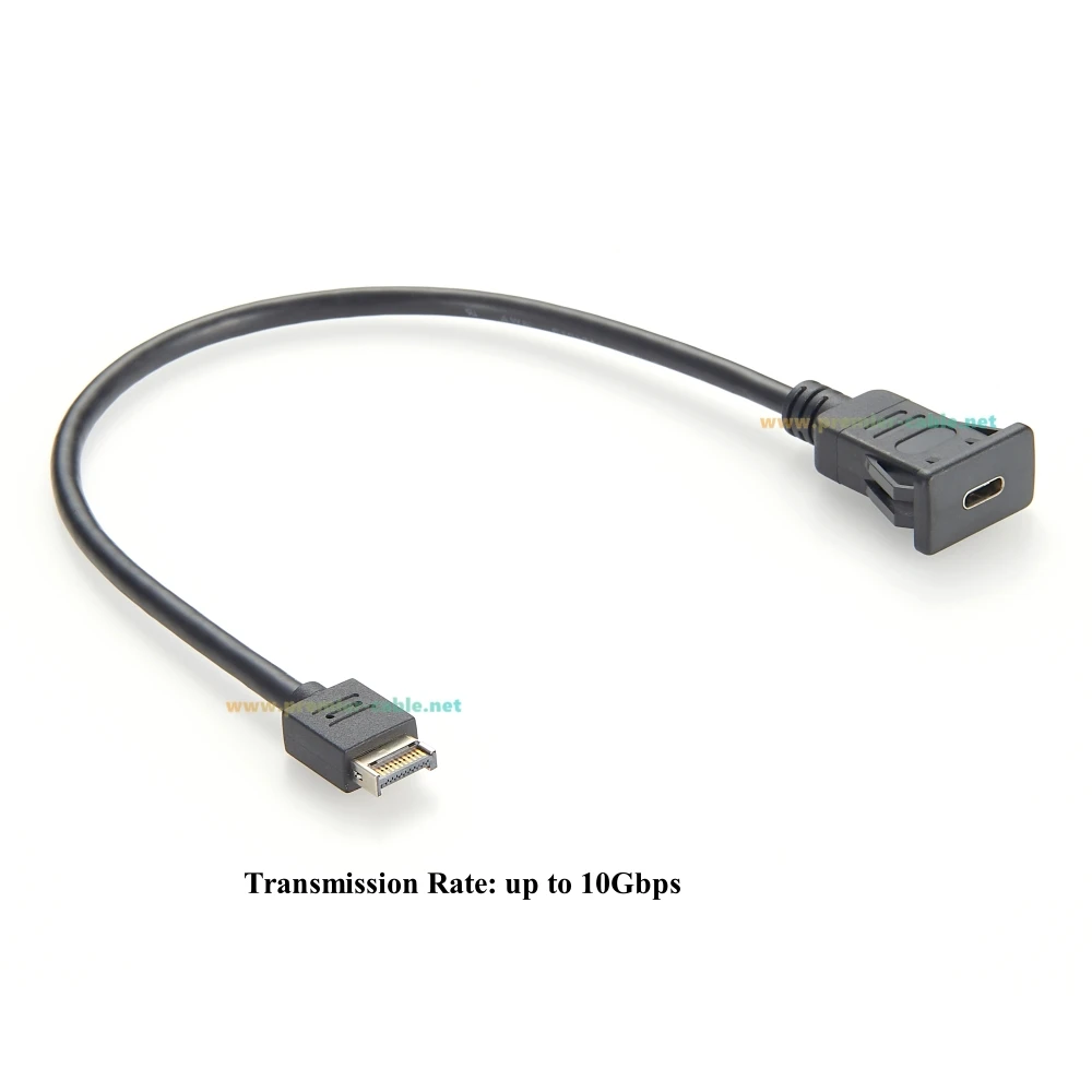 Panel Mount USB C Extension Cable, 0.6m 3 Panel Mount USB C Extension Cable, 0.6m - Image 3