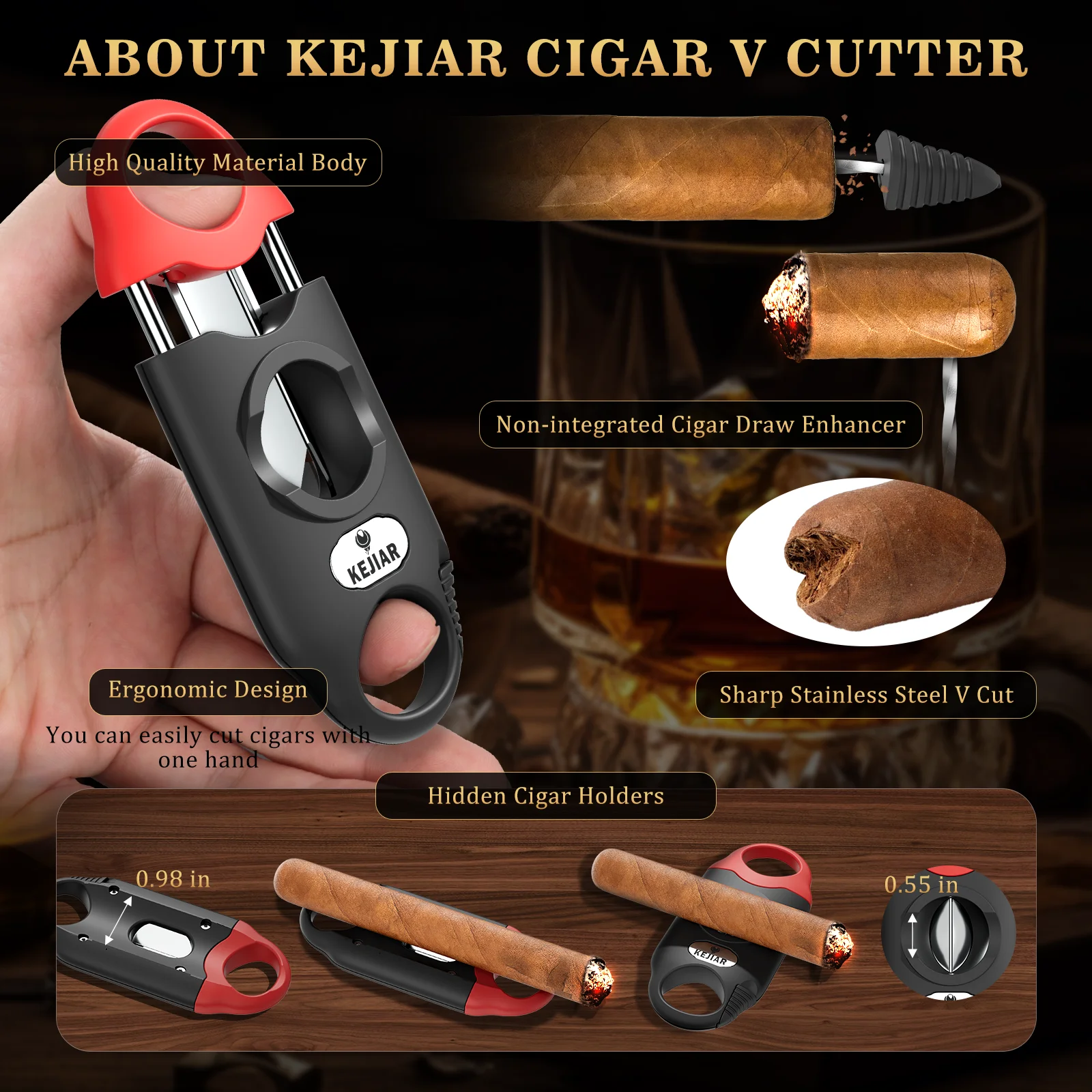 Luxury Leather Travel Cigar Case with Cutter 4 Luxury Leather Travel Cigar Case with Cutter - Image 4