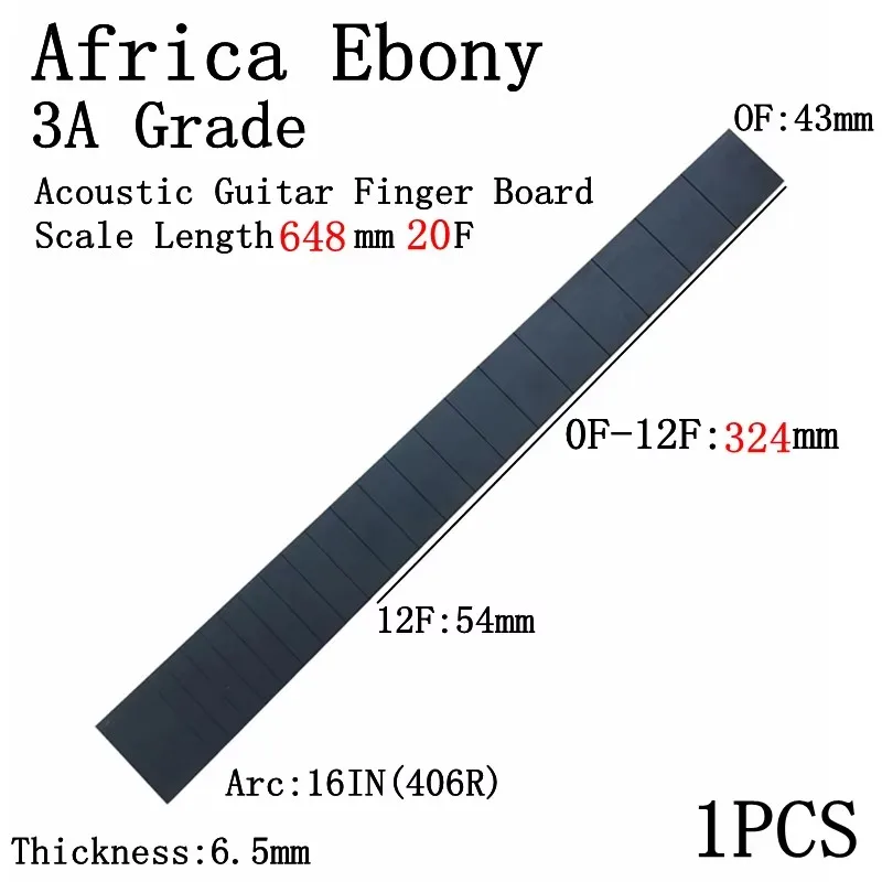 Elegant African Ebony Guitar Fingerboard 9 Elegant African Ebony Guitar Fingerboard - Image 9
