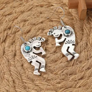 Vintage Zebra Earrings with Imitation Turquoise 9 S776dc48dce224cd182b4533bba4ccb6bA