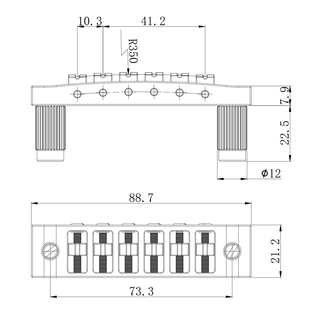zinc alloy guitar bridge with 51.5mm string spread 6 zinc alloy guitar bridge with 51.5mm string spread - Image 6