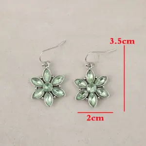 Vintage Silver and Green Stone Dangle Earrings 8 S77a53304188e4c568b37ba66e5560937K