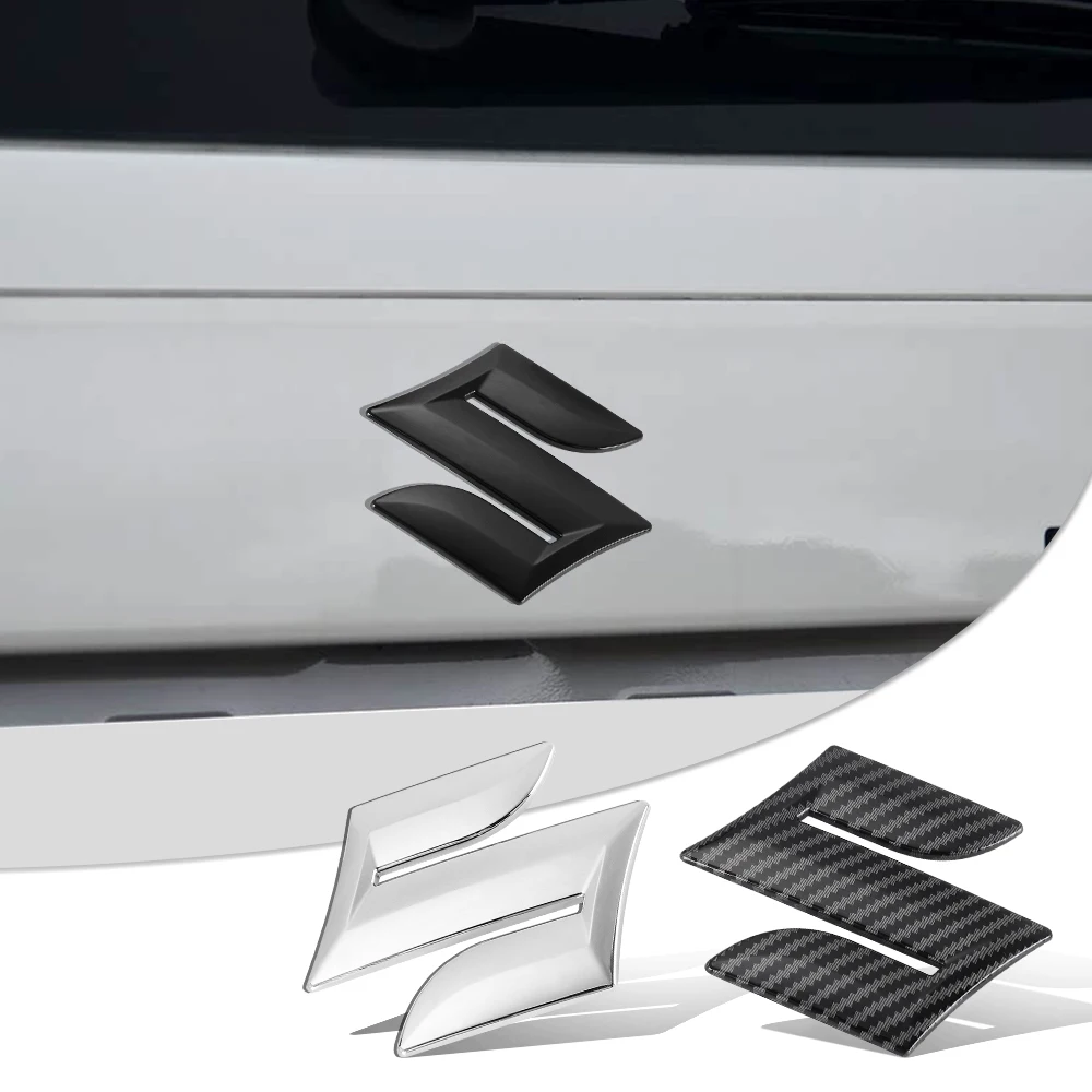 Suzuki Emblem Sticker in Black, Silver & Carbon 2 Suzuki Emblem Sticker in Black, Silver & Carbon - Image 2