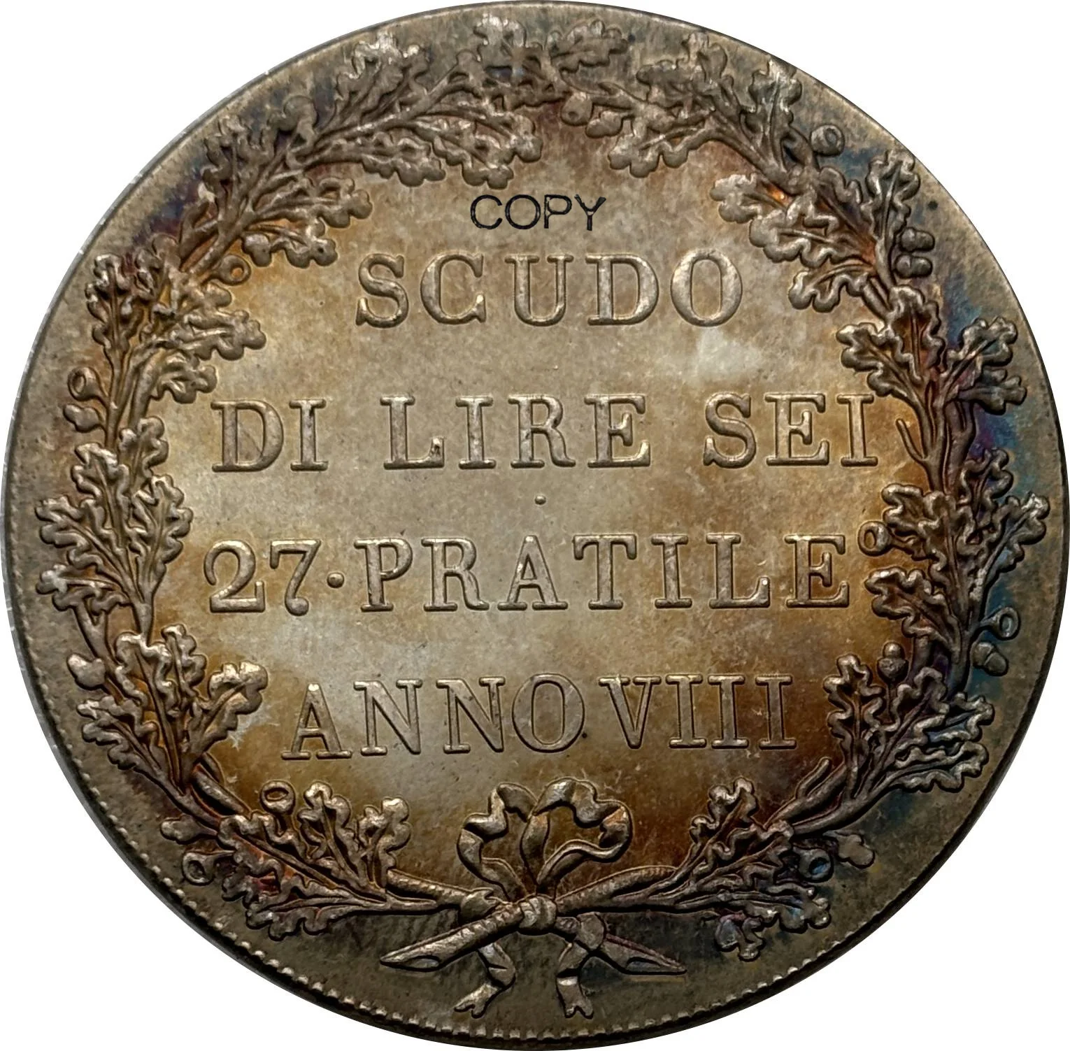 Italian States 1800 Silver Replica Coin 4 Italian States 1800 Silver Replica Coin - Image 4