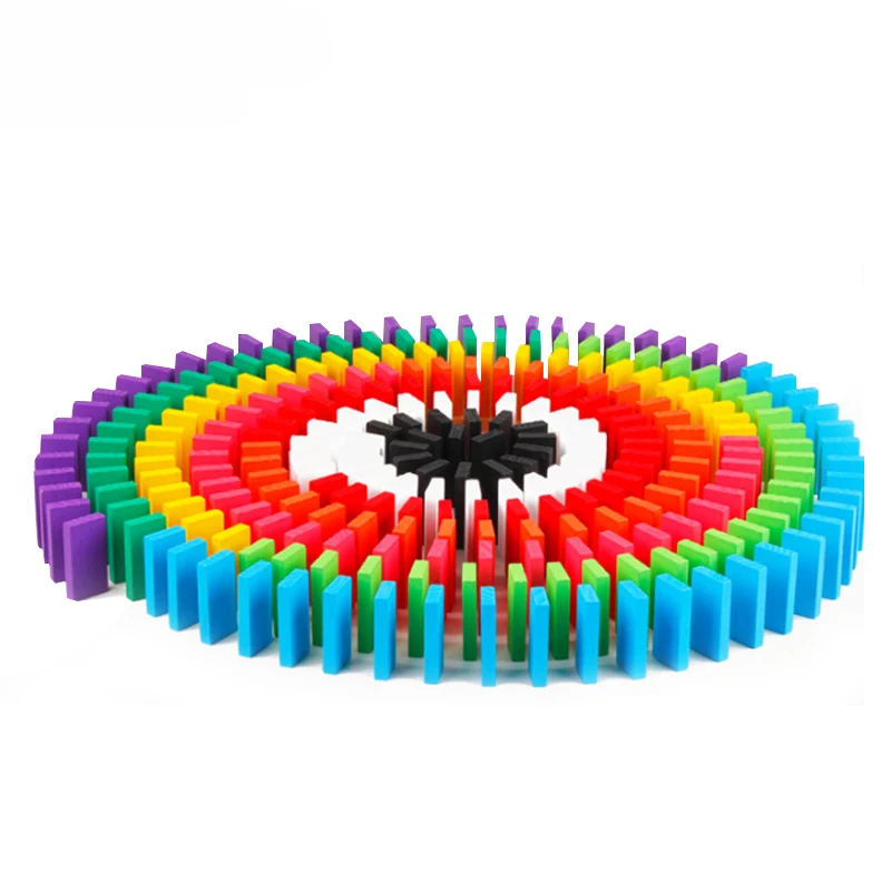 Rainbow Wooden Domino Set for Kids 6 Rainbow Wooden Domino Set for Kids - Image 6
