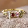 Gold Women's Ring with Zirconia Stones
