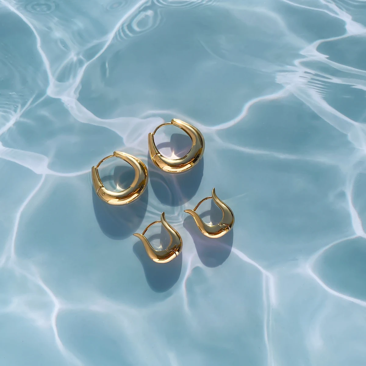 Gold Skeleton Hoop Earrings for Women 6 Gold Skeleton Hoop Earrings for Women - Image 6