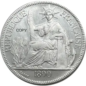 French Indochina 1890 Piastre Replica Coin 11 S784ec7c724554fd38a6c1106573104d7d