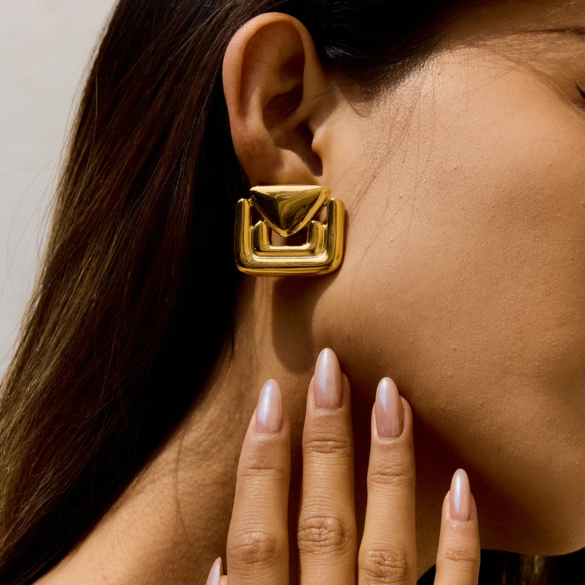 Stainless Steel Triangular Earrings for Women 4 Stainless Steel Triangular Earrings for Women - Image 4