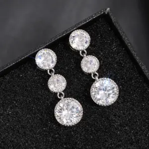 Silver Zirconia Drop Earrings for Women 8 S786623832817488bbbb8e4532c46740aC