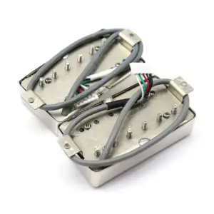 LP-style Silver Humbucker Pickup Set with Wiring Harness 8 S786fb1a1c21c466890cfdee1933ffcffZ
