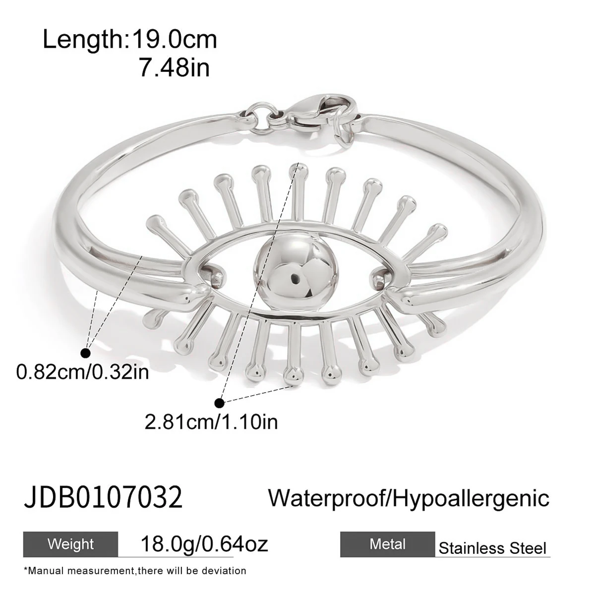 Stainless Steel Geometric Eye Bracelet for Women 7 Stainless Steel Geometric Eye Bracelet for Women - Image 7