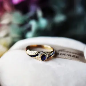 Gold and Blue Zircon Ring for Women 7 S78956b11e34c449e98f6e05ce64e0f18h