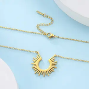 Sunray Pendant Necklace with Adjustable Chain 12 S7918b7bf8a5142f0b8b26200105c56d2Y
