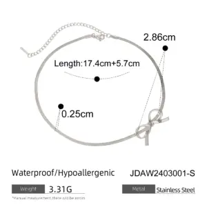 Stainless Steel Anklet with Bow Detail 11 S792bbc16b12349a4a39a2c71b038f421A