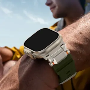 Titanium Orange Silicone Strap for Apple Watch 14 S794713a876e642bc91f8cb8912cb0d564