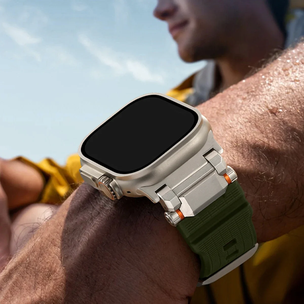 Titanium Orange Silicone Strap for Apple Watch 5 Titanium Orange Silicone Strap for Apple Watch - Image 5