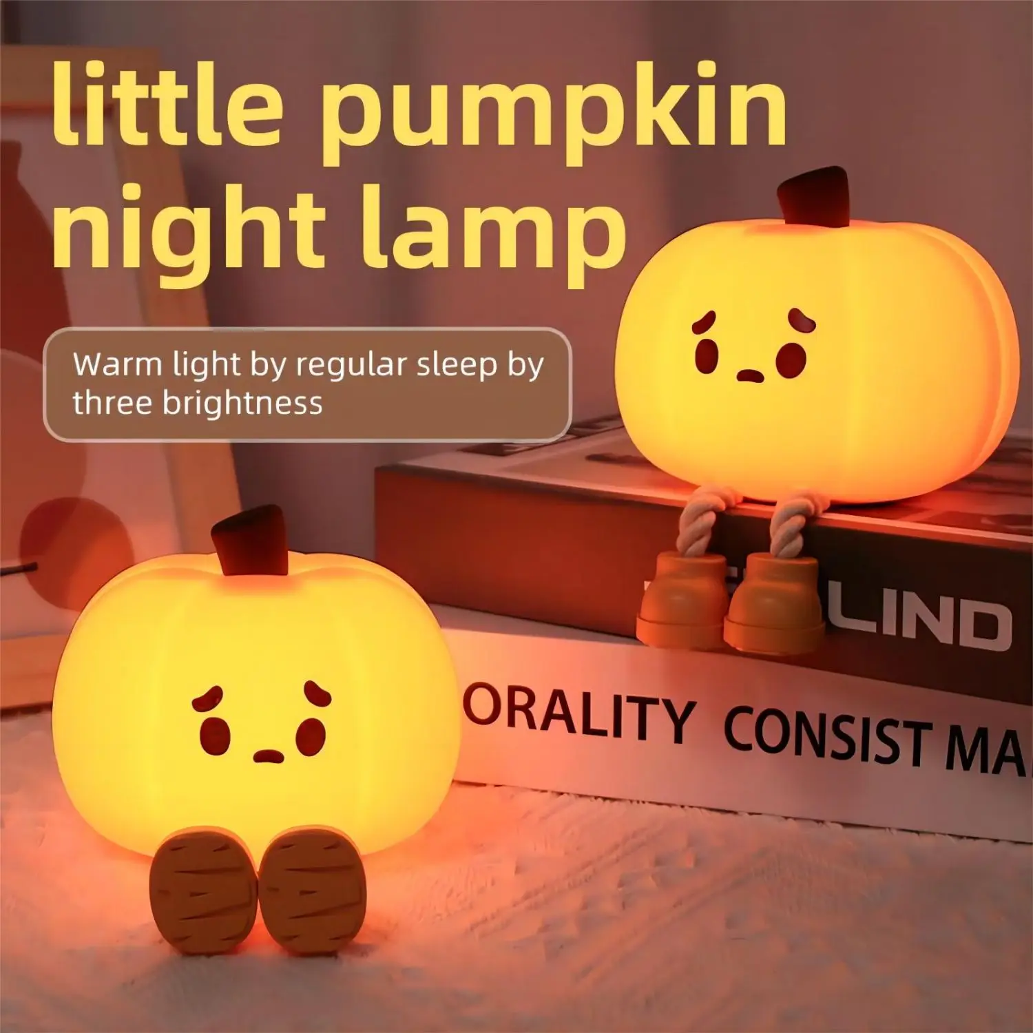 Pumpkin-Shaped LED Night Light with Timer 2 Pumpkin-Shaped LED Night Light with Timer - Image 2