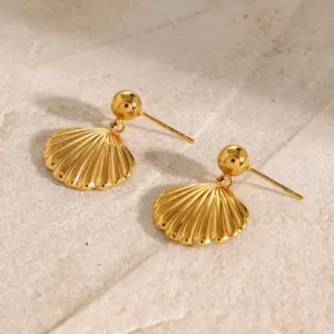 Shell-inspired Stainless Steel Earrings for Women 8 S79972d5902b140f48fb58939a222e9c5p