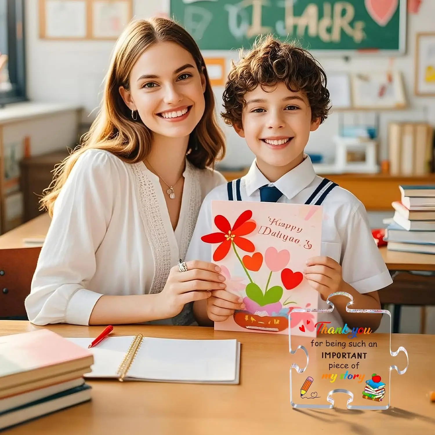 Bright Puzzle Piece Teacher Appreciation Plaque 4 Bright Puzzle Piece Teacher Appreciation Plaque - Image 4