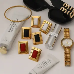 Stainless Steel Gold Square Earrings JDE0112030 14 S79af1c9cfcc24a749feffdde3901107dq