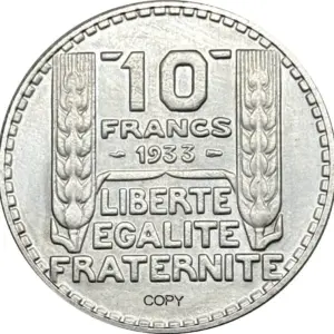 Vintage France 10 Francs Replica Coins Set 10 S79b797c9e4fd4cb3b461ee59d09dddc5D
