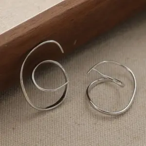 Silver Geometric Spiral Drop Earrings for Women 7 S79e6ebb972f04a82bc170d396a31a01ci