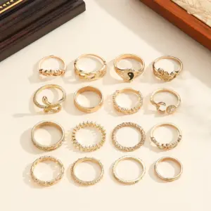 Gold-Color Snake Ring Set with Geometric Designs 9 S79ef888f4dfd4d5caf5844893d1873b84