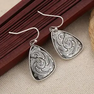 Vintage Silver Geometric Drop Earrings for Women 10 S7a01459d73cc4dc5ab6e440382a26b41d