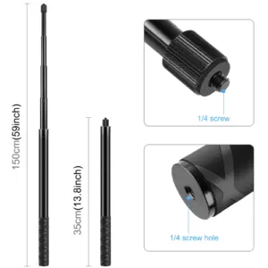 Black Aluminum Telescopic Selfie Stick 35cm–150cm 8 S7a3e5d28c4c245e3b66b6f69b4698ef0s 1
