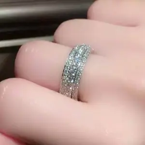 Sterling Silver and Zircon Wedding Band for Women 10 S7a52af83ad3f4676b0962c2d984c71a1r