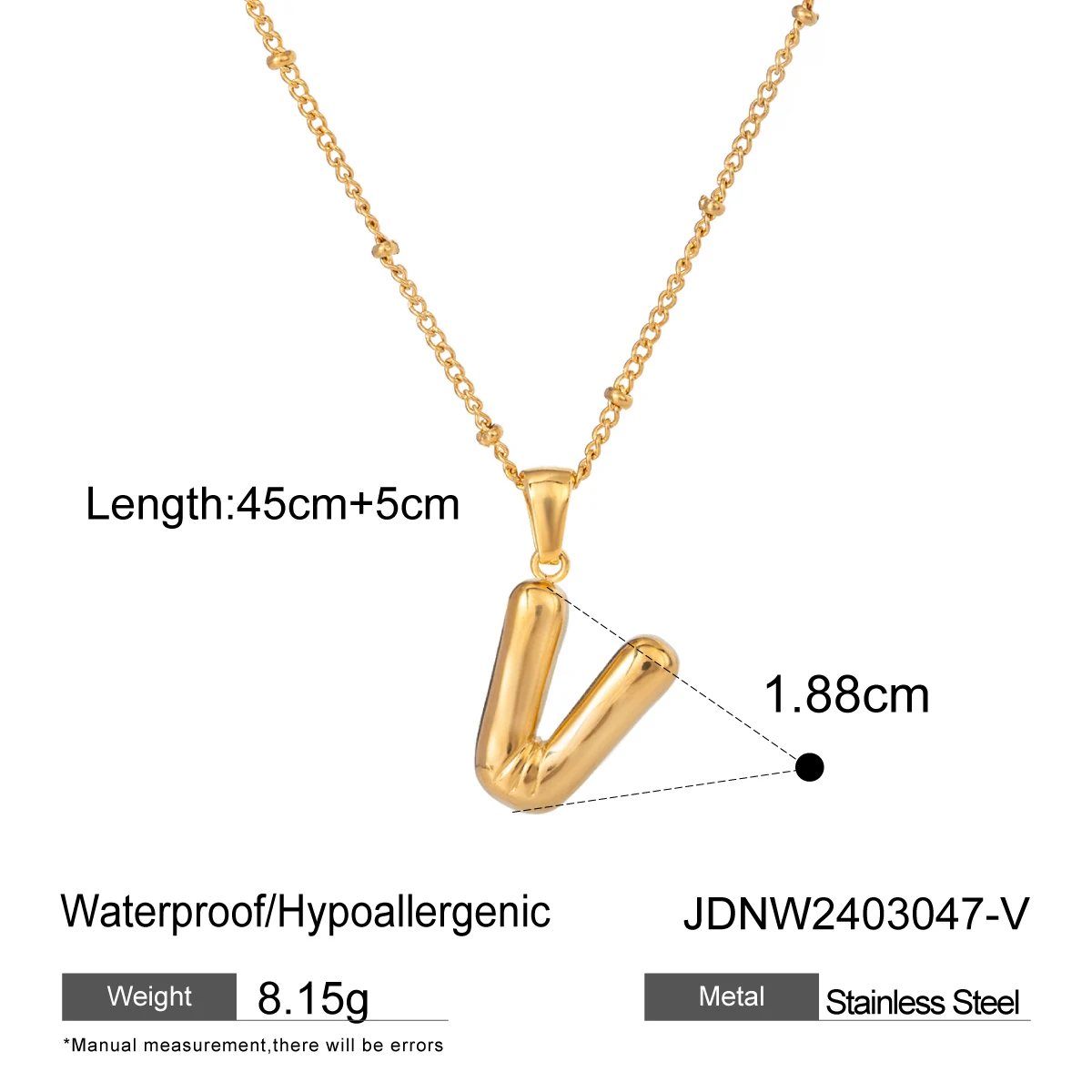 Gold Stainless Steel Balloon Necklace for Women 10 Gold Stainless Steel Balloon Necklace for Women - Image 10
