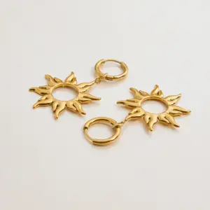 Stainless Steel Sun Earrings with Platinum Finish 10 S7ab1d1ccb76c43549114c456400398dbs