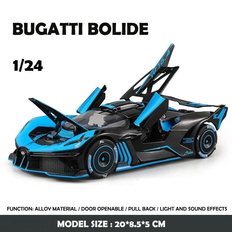 Bugatti Bolide Diecast Model 1:24 Scale with Light Sound 7 Bugatti Bolide Diecast Model 1:24 Scale with Light Sound - Image 7