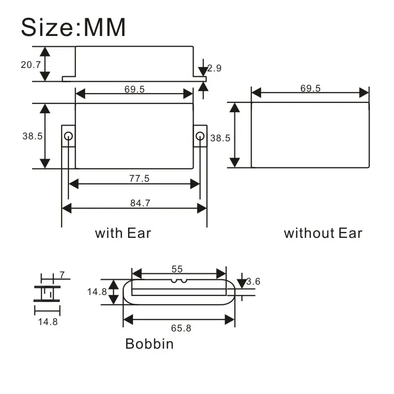 Humbucker Pickup Shell Set for Electric Guitars 6 Humbucker Pickup Shell Set for Electric Guitars - Image 6