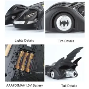 1995 Batmobile Scale Model 1:18 Black Display Car 12 S7af85732b2734570a42ceaa0eafc13aam