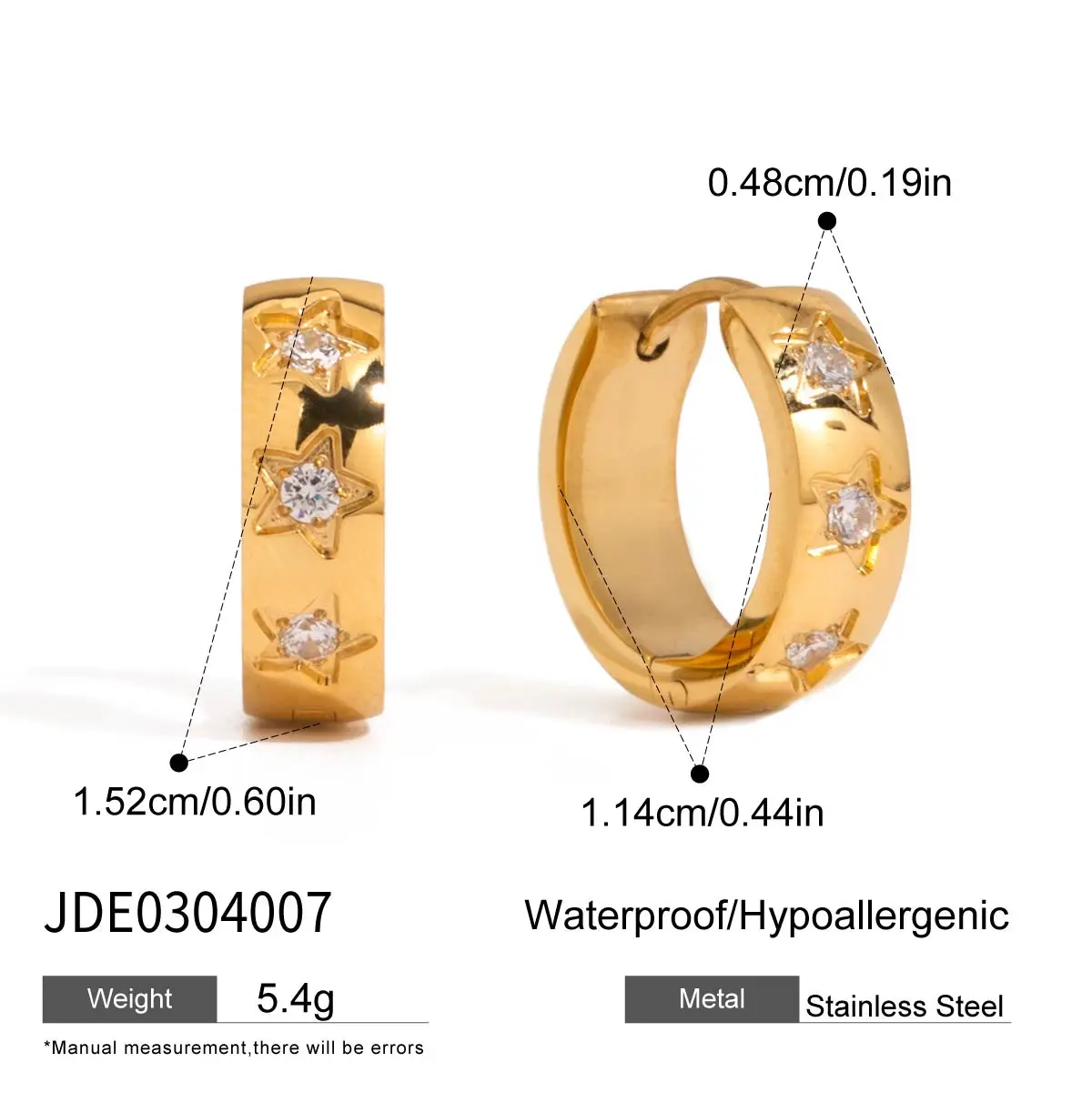 Gold-Tone Stainless Steel Heart Earrings 10 Gold-Tone Stainless Steel Heart Earrings - Image 10