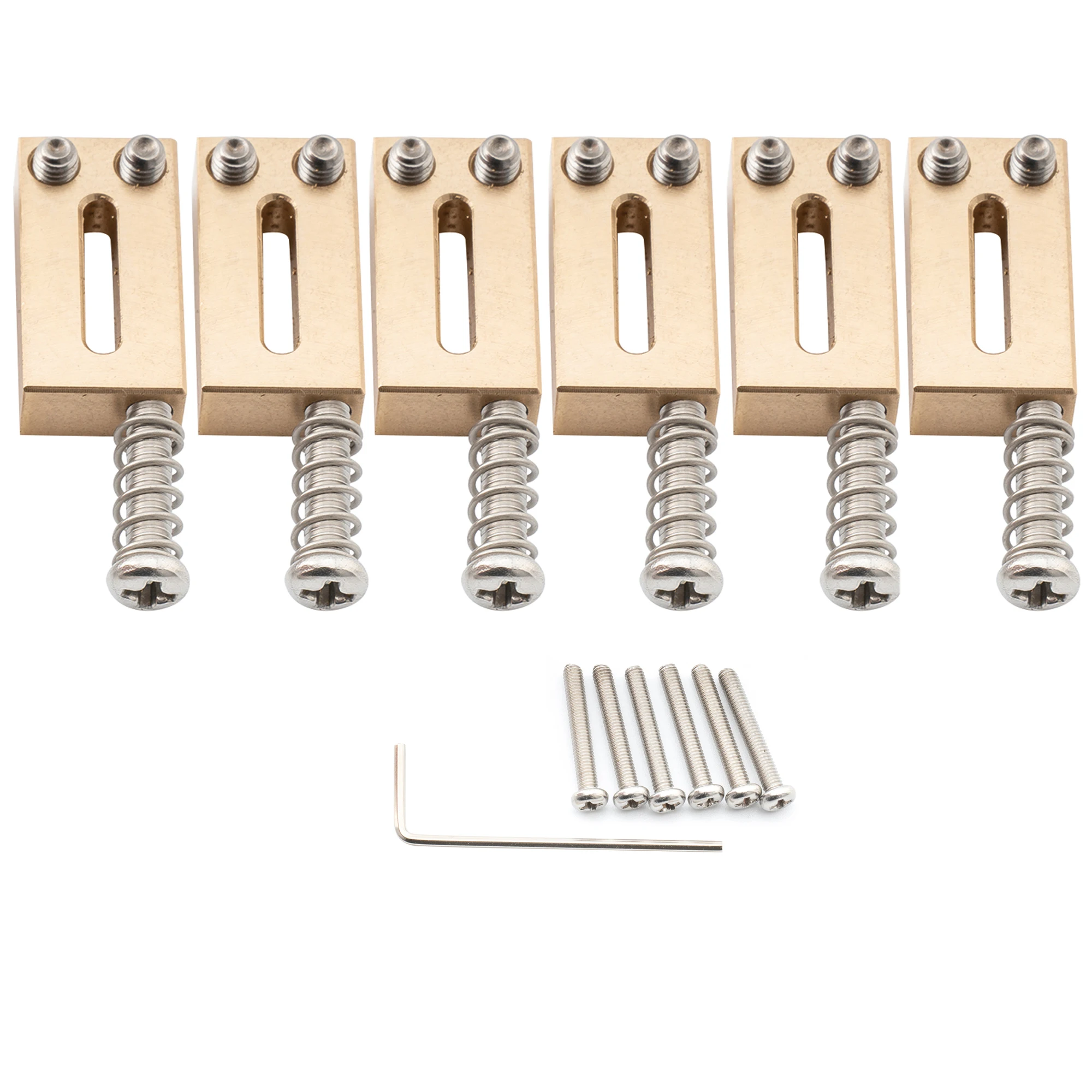 Gold Brass Guitar Saddles for Fender Strat/Tele 3 Gold Brass Guitar Saddles for Fender Strat/Tele - Image 3