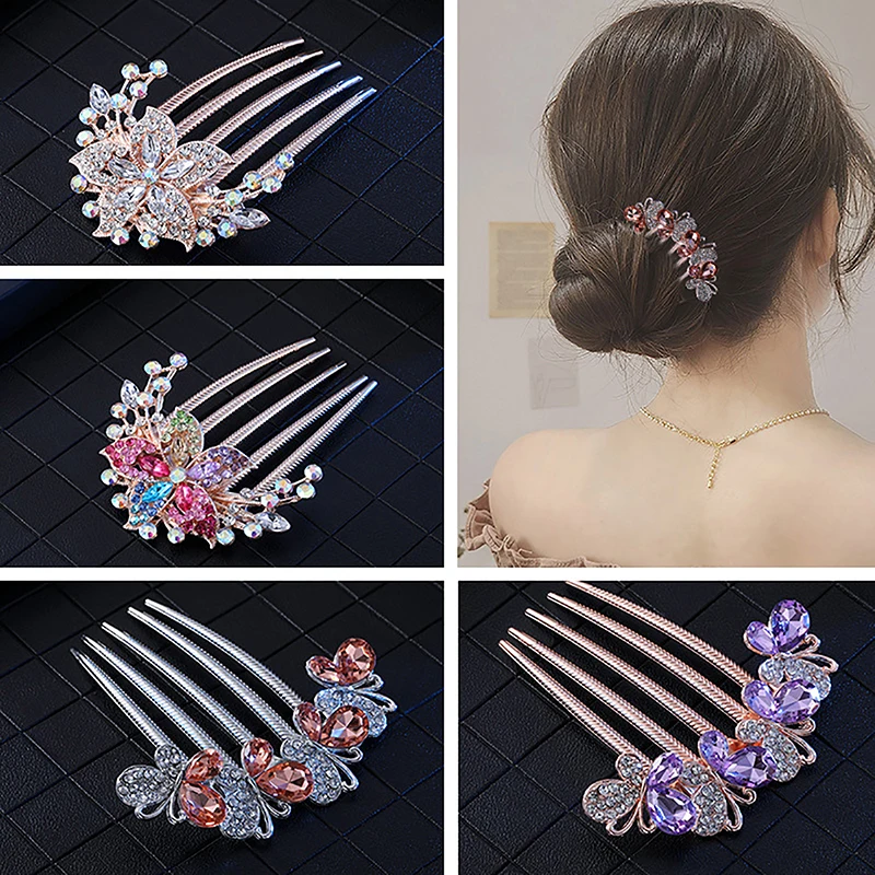 Vintage Crystal Flower Hair Clip for Women 4 Vintage Crystal Flower Hair Clip for Women - Image 4