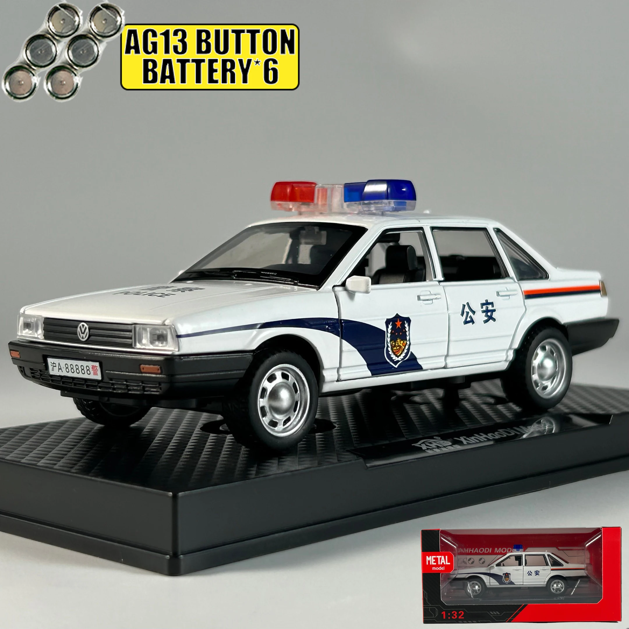 1:32 Volkswagen Santana Police Diecast Model 7 1:32 Volkswagen Santana Police Diecast Model - Image 7