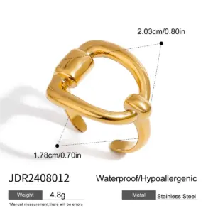 Stainless Steel Gold Women’s Adjustable Ring 14 S7b4a4e9a31ce43be8a2e98da5ac3872ft