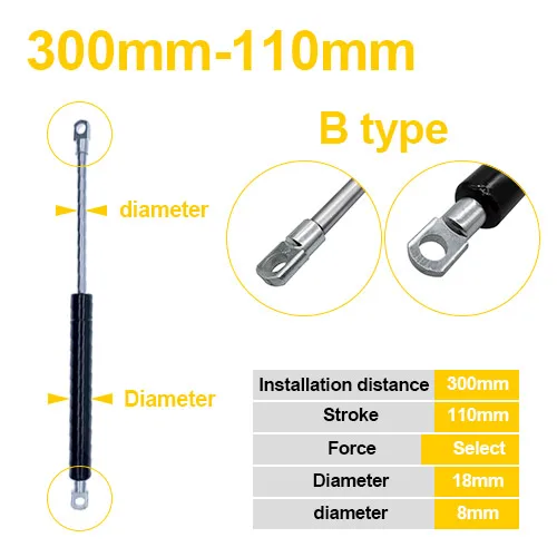 Gas Spring with Folding Hinge, 50N-500N Support 7 Gas Spring with Folding Hinge, 50N-500N Support - Image 7