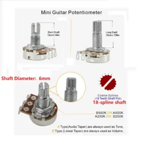 Premium 8-Piece Guitar Mini Potentiometer Set 12 S7b961809a8644841a6b4de2e30adc1fdl